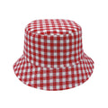 Empire Cove Checkered Tile Bucket Hat Reversible Fisherman Cap Women Men-Red-
