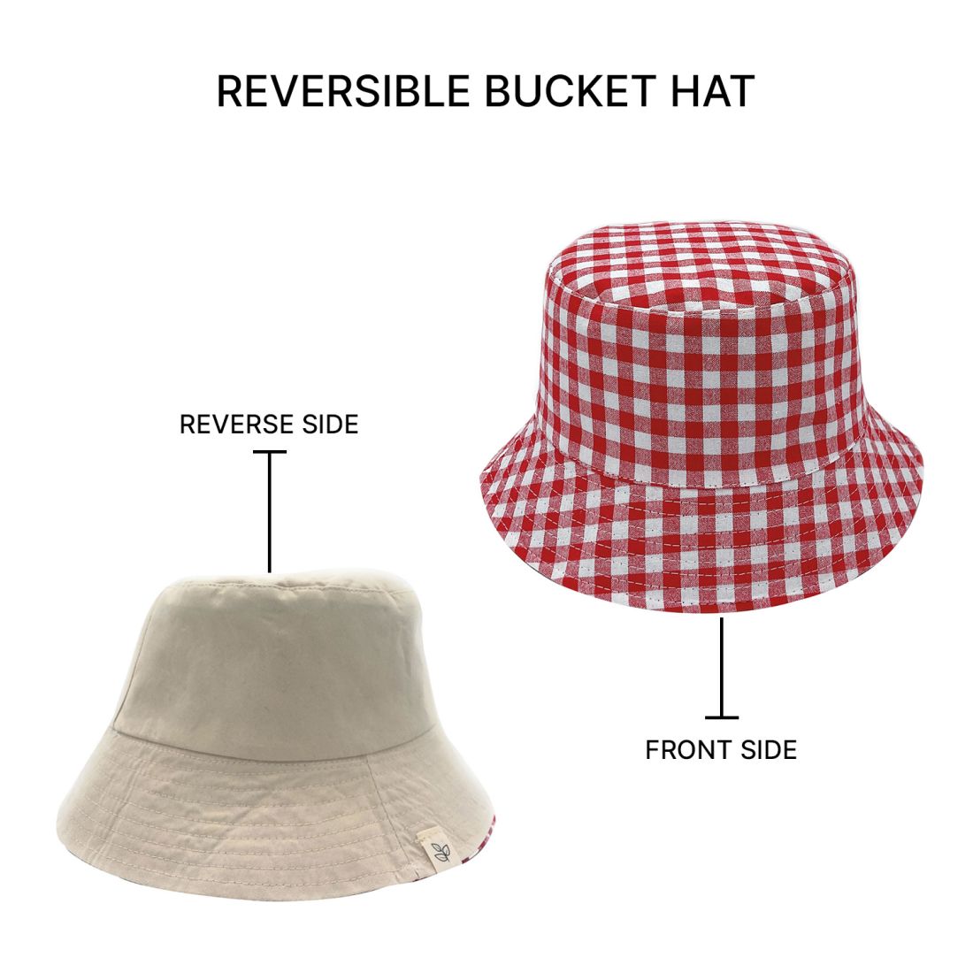 Empire Cove Checkered Tile Bucket Hat Reversible Fisherman Cap Women Men-Black-