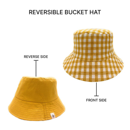 Empire Cove Checkered Tile Bucket Hat Reversible Fisherman Cap Women Men-Black-