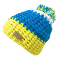 Empire Cove Winter Tri-Color Knit Beanie with Pom Pom-Yellow-