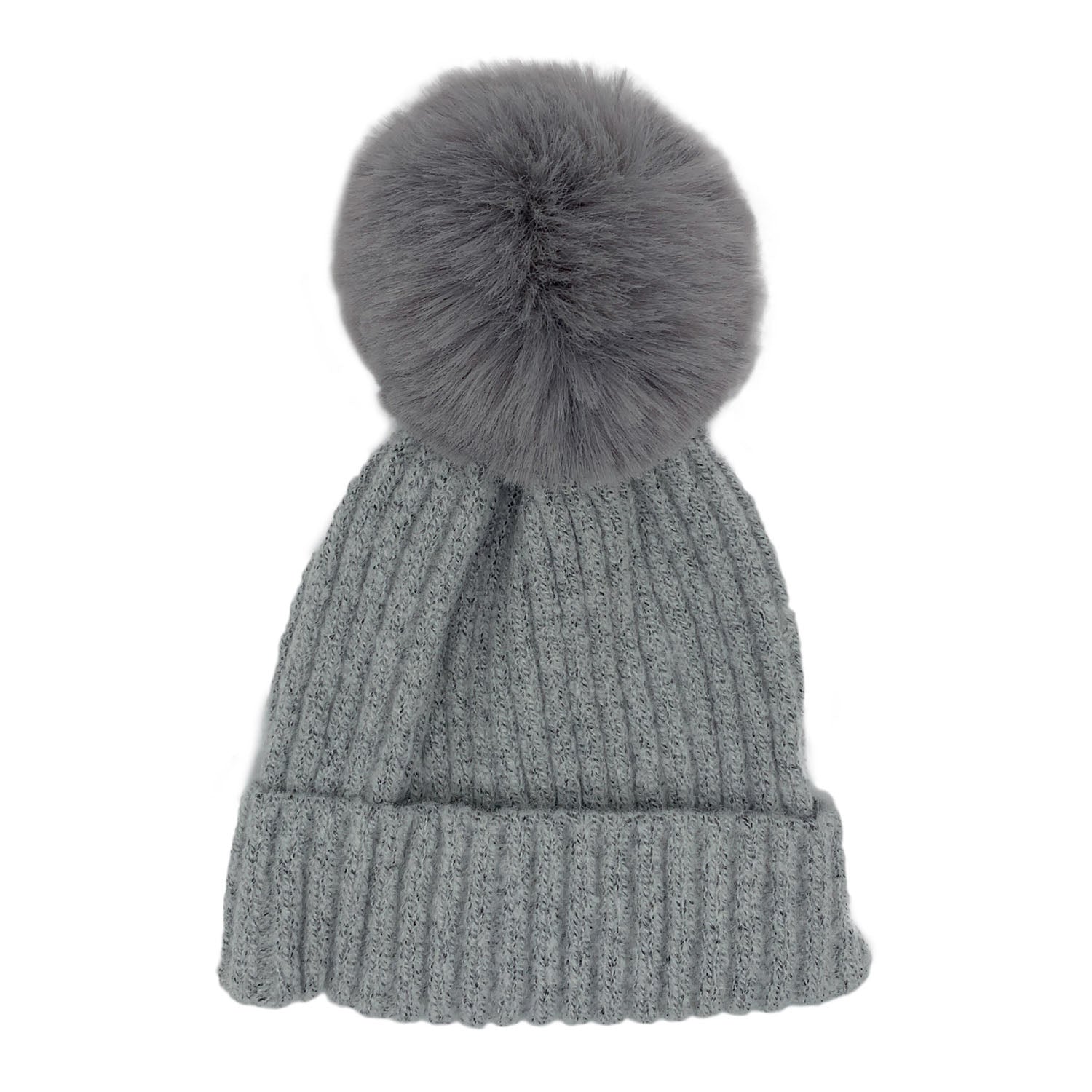Empire Cove Winter Kids Boys Girls Cable Knit Cuff Beanie with Pom Pom-Beige-