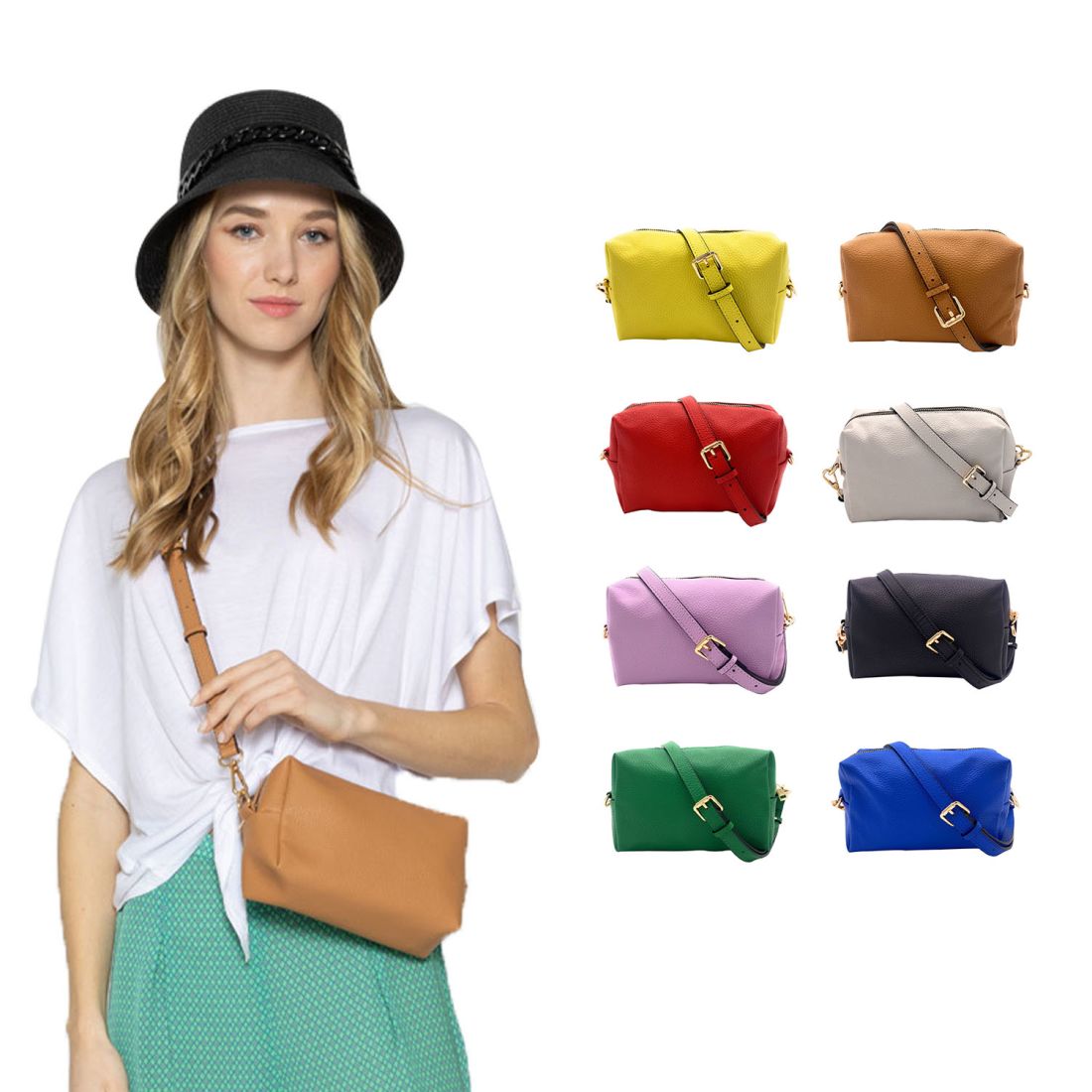 Empire Cove Faux Leather Crossbody Bag Purse Shoulder Handbag Messenger-Camel-