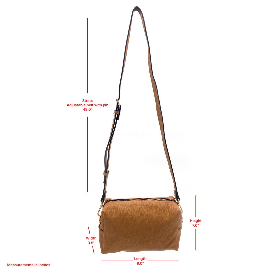 Empire Cove Faux Leather Crossbody Bag Purse Shoulder Handbag Messenger-Camel-