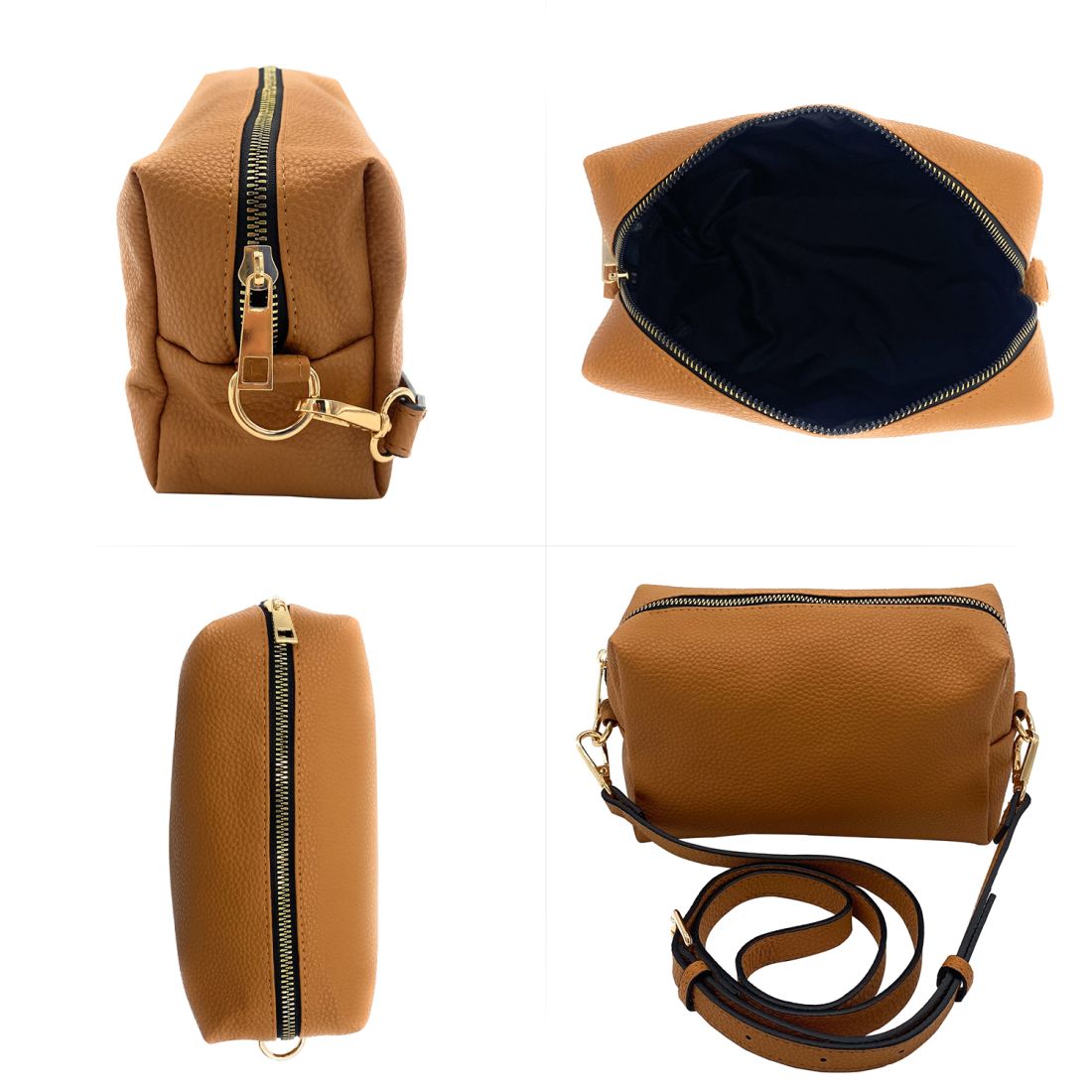 Empire Cove Faux Leather Crossbody Bag Purse Shoulder Handbag Messenger-Camel-