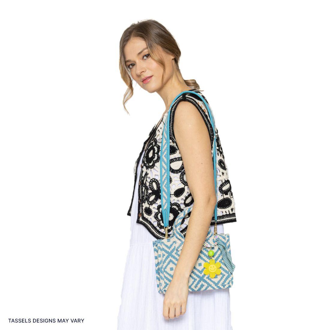 Empire Cove Stylish Mini Tote Bags with Tassels Purse Handbags Satchel Bag-Speckle Green-