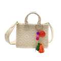 Empire Cove Stylish Mini Tote Bags with Tassels Purse Handbags Satchel Bag-Diamond Ivory-