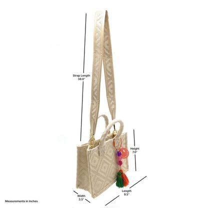 Empire Cove Stylish Mini Tote Bags with Tassels Purse Handbags Satchel Bag-Speckle Green-