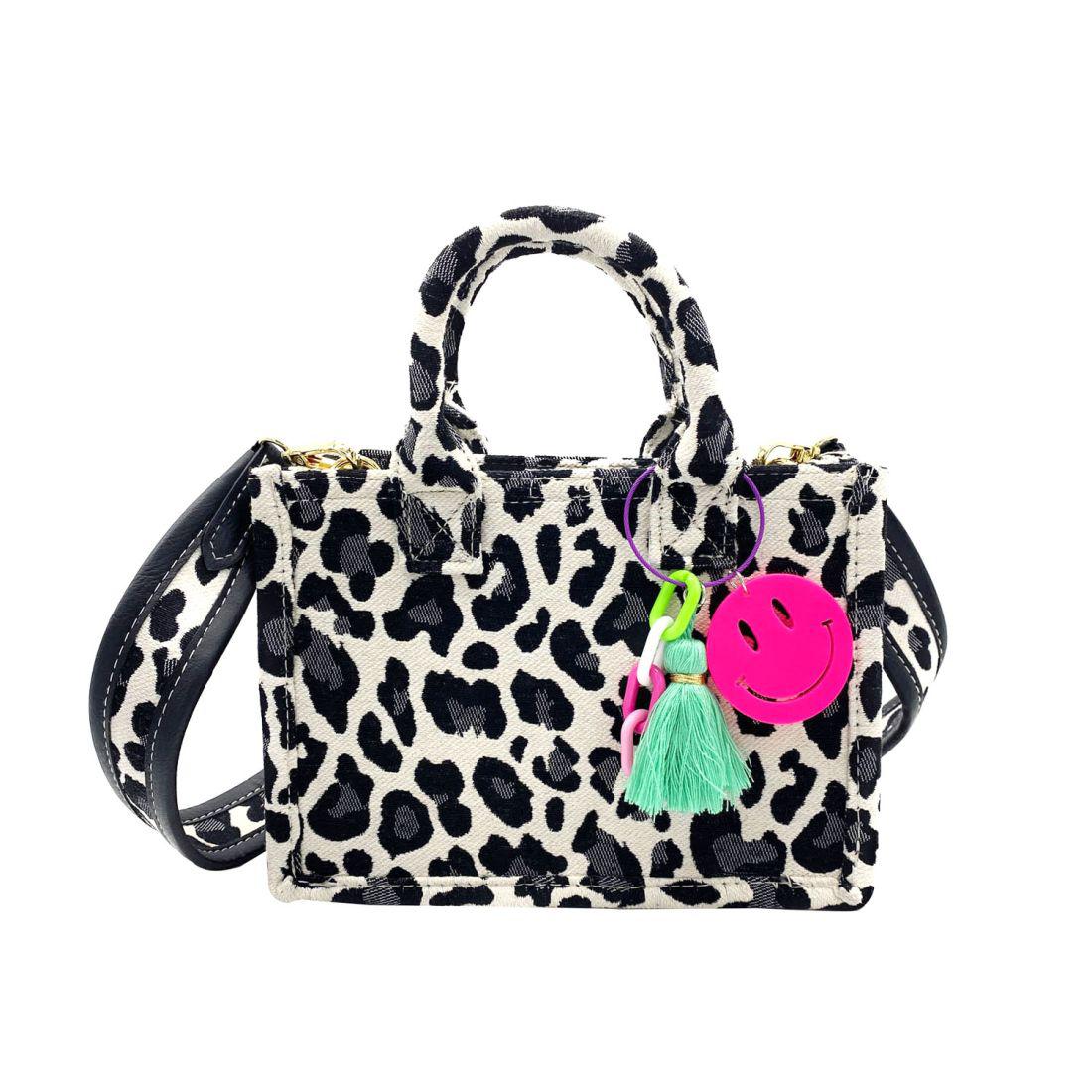 Empire Cove Stylish Mini Tote Bags with Tassels Purse Handbags Satchel Bag-Leopard White-