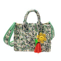 Empire Cove Stylish Mini Tote Bags with Tassels Purse Handbags Satchel Bag-Speckle Green-