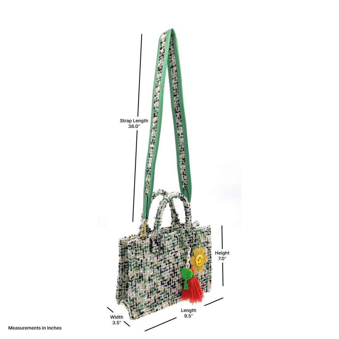 Empire Cove Stylish Mini Tote Bags with Tassels Purse Handbags Satchel Bag-Speckle Green-