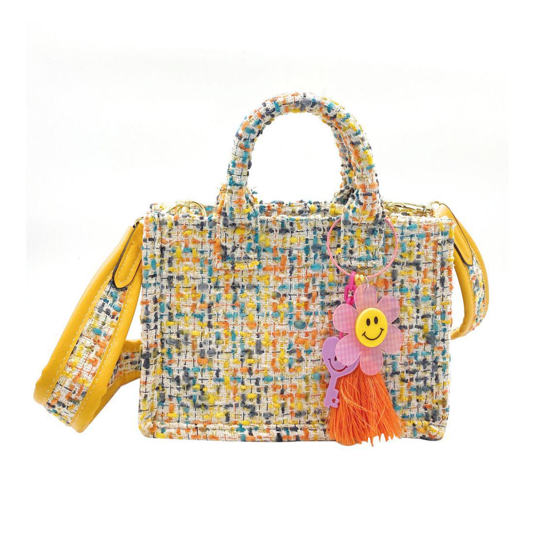 Empire Cove Stylish Mini Tote Bags with Tassels Purse Handbags Satchel Bag-Speckle Yellow-