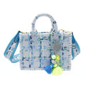 Empire Cove Stylish Mini Tote Bags with Tassels Purse Handbags Satchel Bag-Tweed Blue-