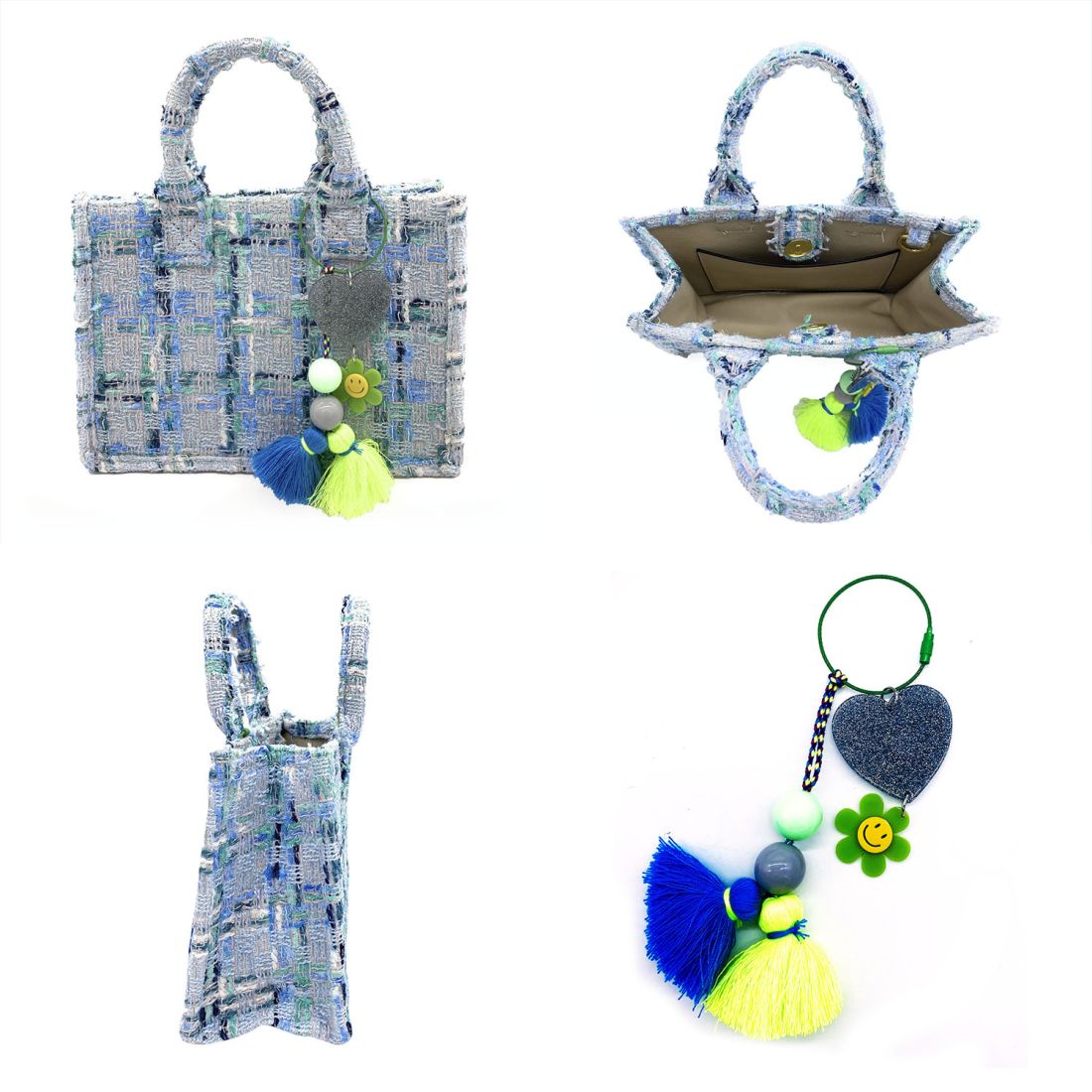 Empire Cove Stylish Mini Tote Bags with Tassels Purse Handbags Satchel Bag-Speckle Green-