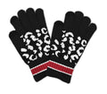 Empire Cove Winter Knit Leopard Striped Touch Screen Gloves-Black-