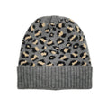 Empire Cove Winter Knit Ribbed Leopard Cuff Beanie-Gray-
