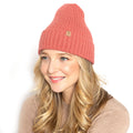 Empire Cove Womens Winter Solid Ribbed Knit Cuff Beanie Hat Soft Warm-Coral-