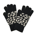 Empire Cove Winter Knit Ribbed Leopard Touch Screen Gloves-Black-