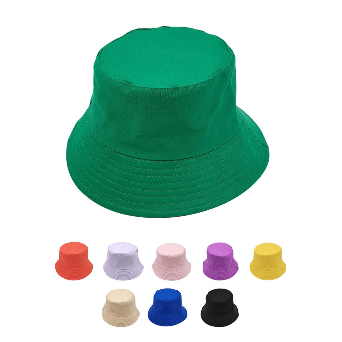 Empire Cove Classic Cotton Bucket Hat Reversible Fisherman Cap Women Men Summer-Green-