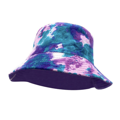 Empire Cove Tie Dye Ice Crumple Bucket Hat Reversible Fisherman Cap Women Men-Purple-