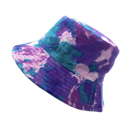 Empire Cove Tie Dye Ice Crumple Bucket Hat Reversible Fisherman Cap Women Men-Purple-