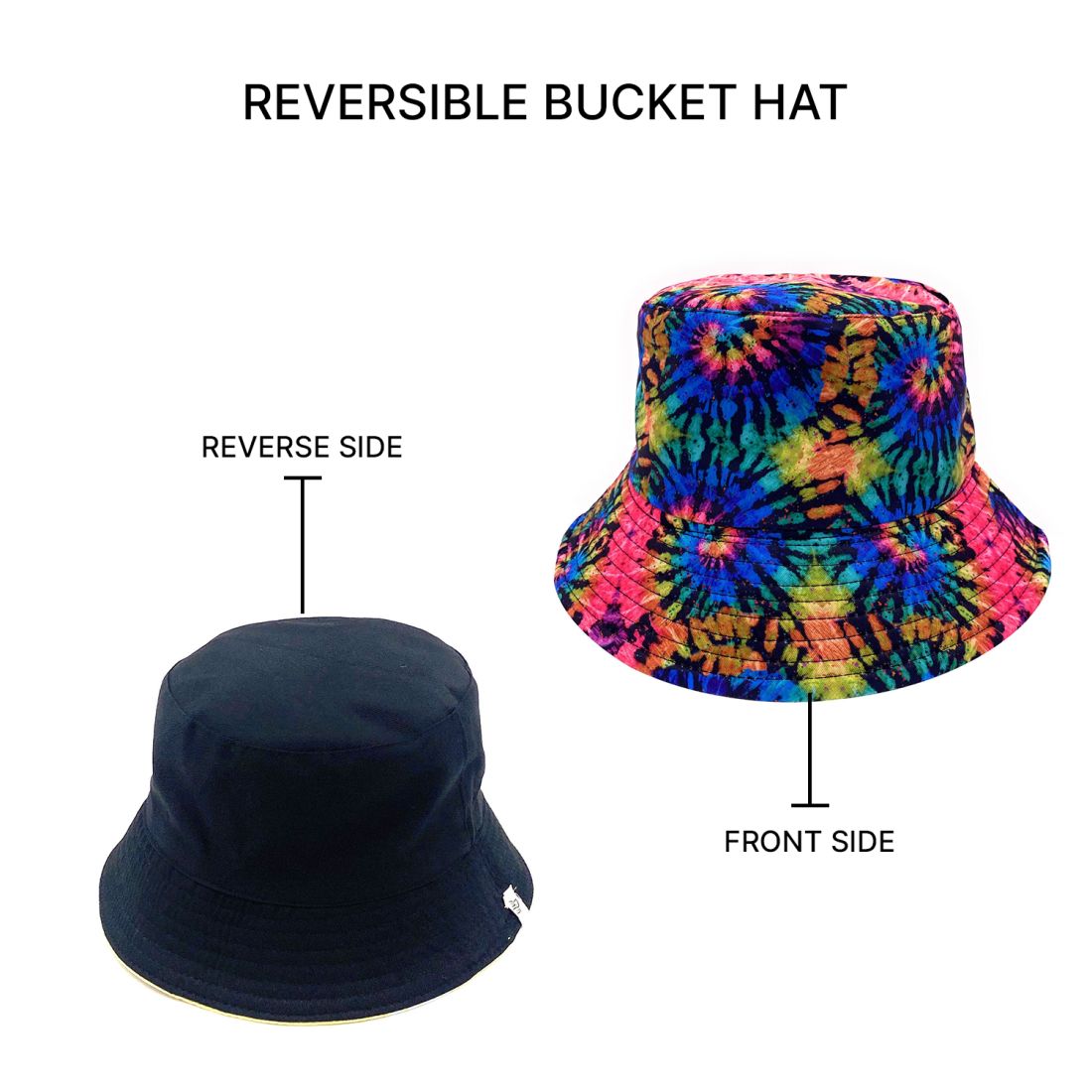 Empire Cove Tie Dye Ice Crumple Bucket Hat Reversible Fisherman Cap Women Men-Purple-