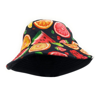 Empire Cove Fruit Print Bucket Hat Reversible Fisherman Cap Women Men Summer-Watermelon Green-