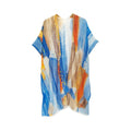 Empire Cove Womens Brush Stroke Print Kimono Shawl Wraps Beach Cover Ups Summer-Blue-