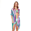 Empire Cove Womens Brush Stroke Print Kimono Shawl Wraps Beach Cover Ups Summer-Blue- 8 image
