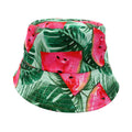Empire Cove Fruit Print Bucket Hat Reversible Fisherman Cap Women Men Summer-Watermelon Green-