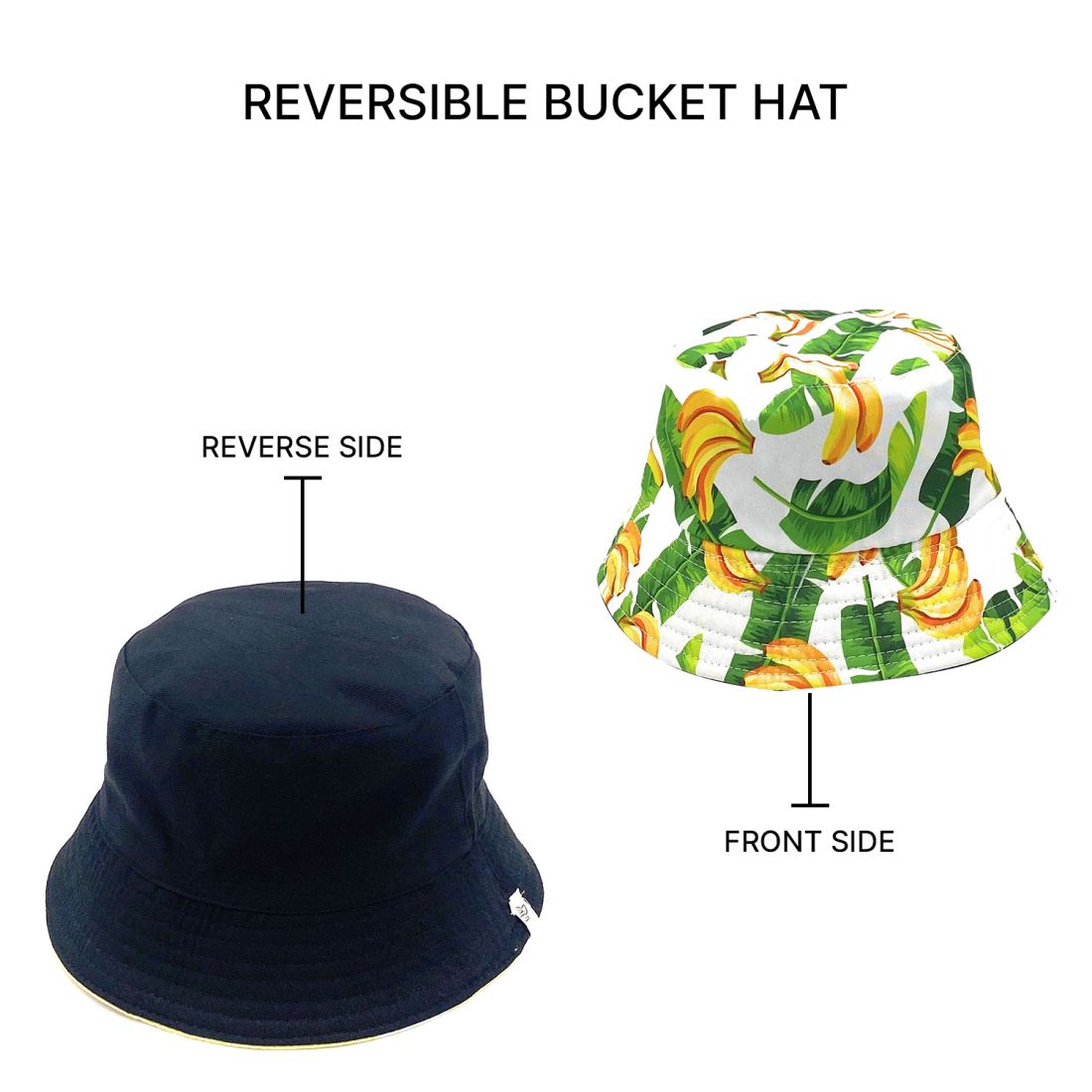 Empire Cove Fruit Print Bucket Hat Reversible Fisherman Cap Women Men Summer-Watermelon Green-