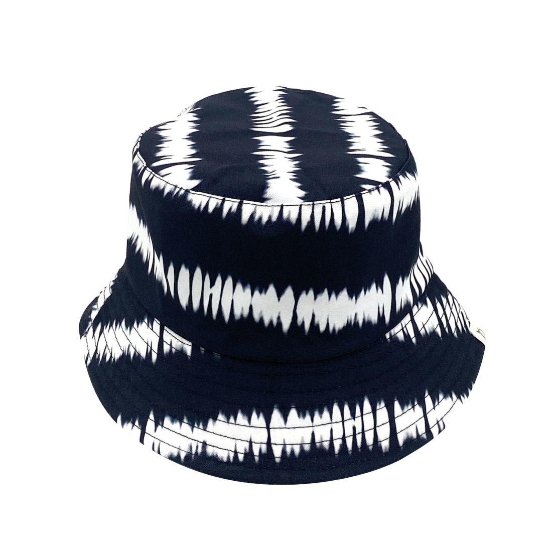 Empire Cove Tie Dye Stripes Bucket Hat Reversible Fisherman Cap Women Men Summer-Black-