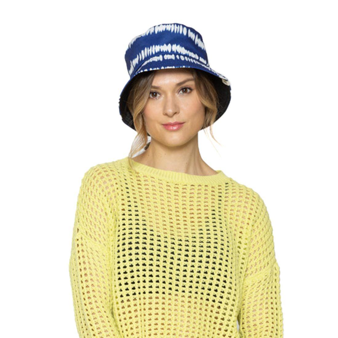 Empire Cove Tie Dye Stripes Bucket Hat Reversible Fisherman Cap Women Men Summer-Blue-