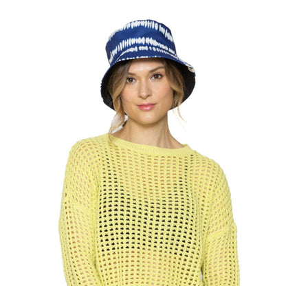 Empire Cove Tie Dye Stripes Bucket Hat Reversible Fisherman Cap Women Men Summer-Blue-
