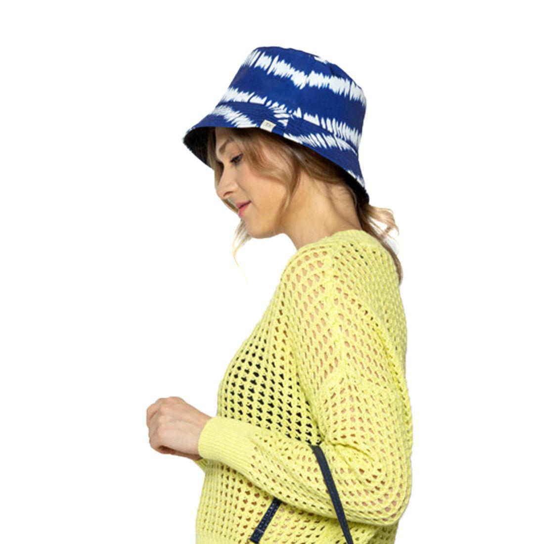 Empire Cove Tie Dye Stripes Bucket Hat Reversible Fisherman Cap Women Men Summer-Blue-