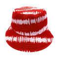 Empire Cove Tie Dye Stripes Bucket Hat Reversible Fisherman Cap Women Men Summer-Red-