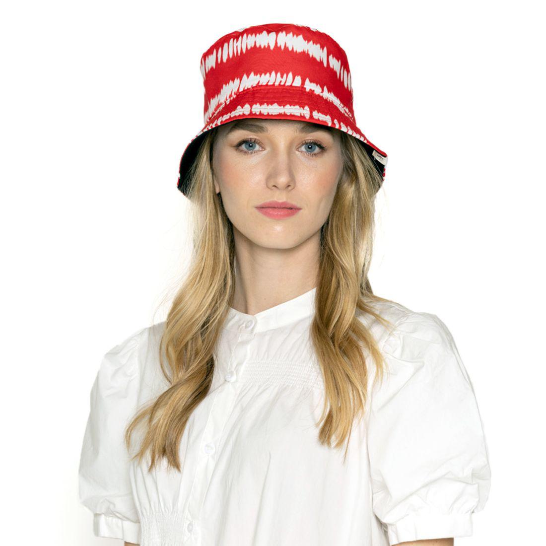 Empire Cove Tie Dye Stripes Bucket Hat Reversible Fisherman Cap Women Men Summer-Blue-