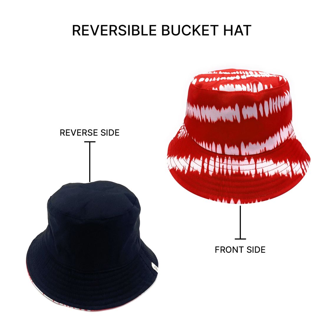 Empire Cove Tie Dye Stripes Bucket Hat Reversible Fisherman Cap Women Men Summer-Blue-