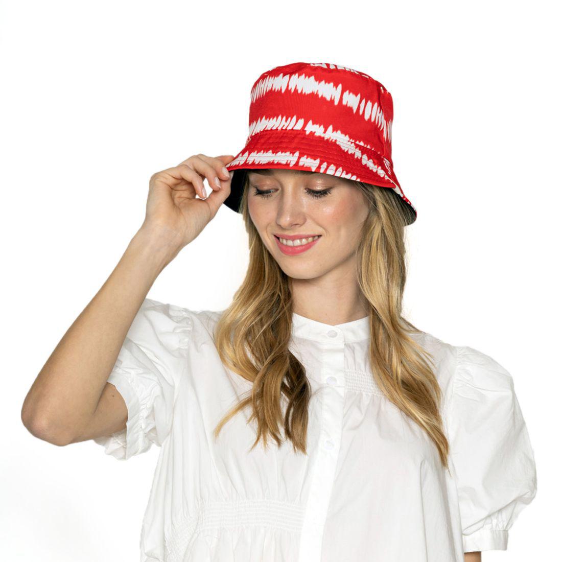 Empire Cove Tie Dye Stripes Bucket Hat Reversible Fisherman Cap Women Men Summer-Blue-