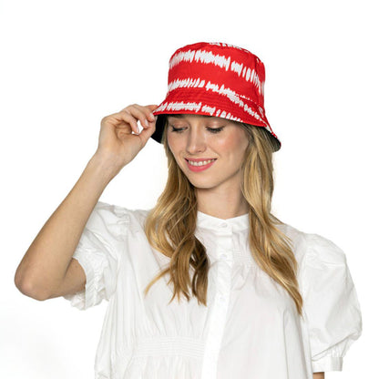 Empire Cove Tie Dye Stripes Bucket Hat Reversible Fisherman Cap Women Men Summer-Blue-