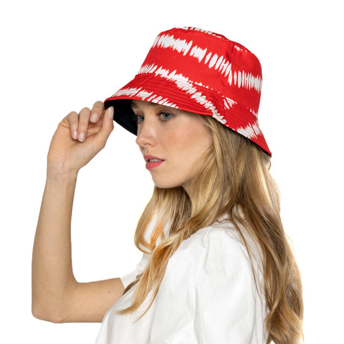 Empire Cove Tie Dye Stripes Bucket Hat Reversible Fisherman Cap Women Men Summer-Blue-