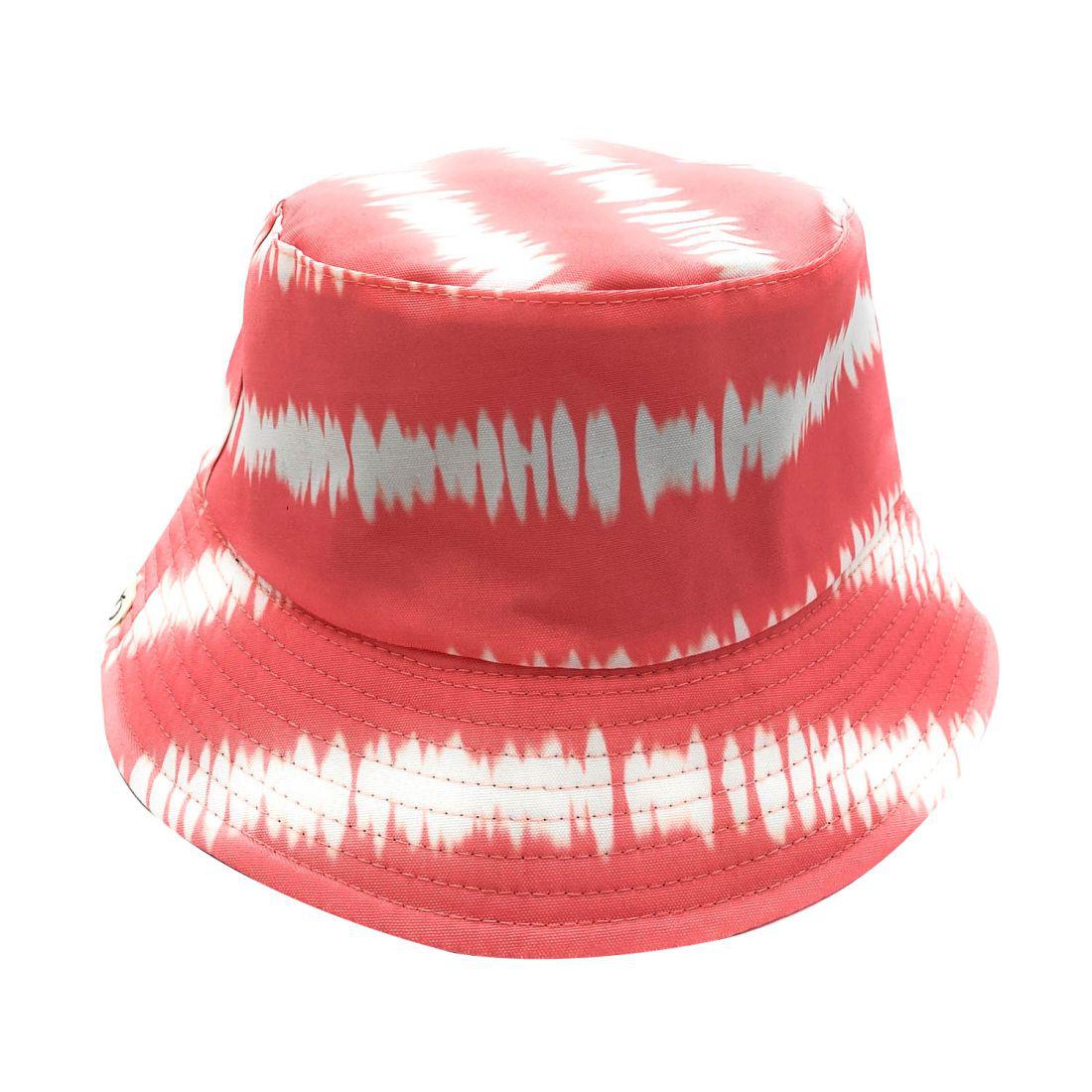 Empire Cove Tie Dye Stripes Bucket Hat Reversible Fisherman Cap Women Men Summer-Salmon-