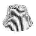 Empire Cove Stripe Terry Cloth Bucket Hat Fisherman Cap Women Men Summer Sun Hat-Black-