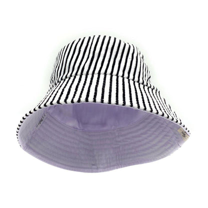Empire Cove Stripe Terry Cloth Bucket Hat Fisherman Cap Women Men Summer Sun Hat-Orange-