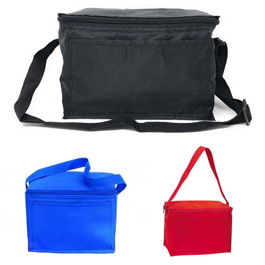 Insulated Cooler Lunch Box Bag 6 Pack Picnic Beer Drink Water 9 X 6-1/4inch-Black-