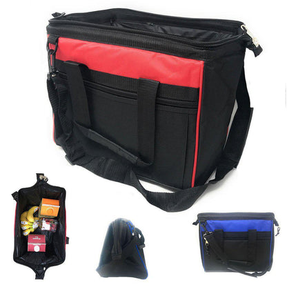 Big Large Cooler Lunch Box Bag Wide Mouth Straps Picnic Beer Drink Water 14inch-RED / BLACK-