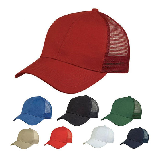 1 Dozen Light Weight Brushed Cotton Mesh Trucker Baseball Hats Caps Wholesale Bulk-