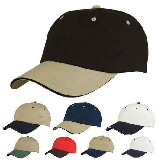 1 Dozen Light Weight Brushed Sandwich Cotton Baseball Hats Caps Wholesale Bulk-
