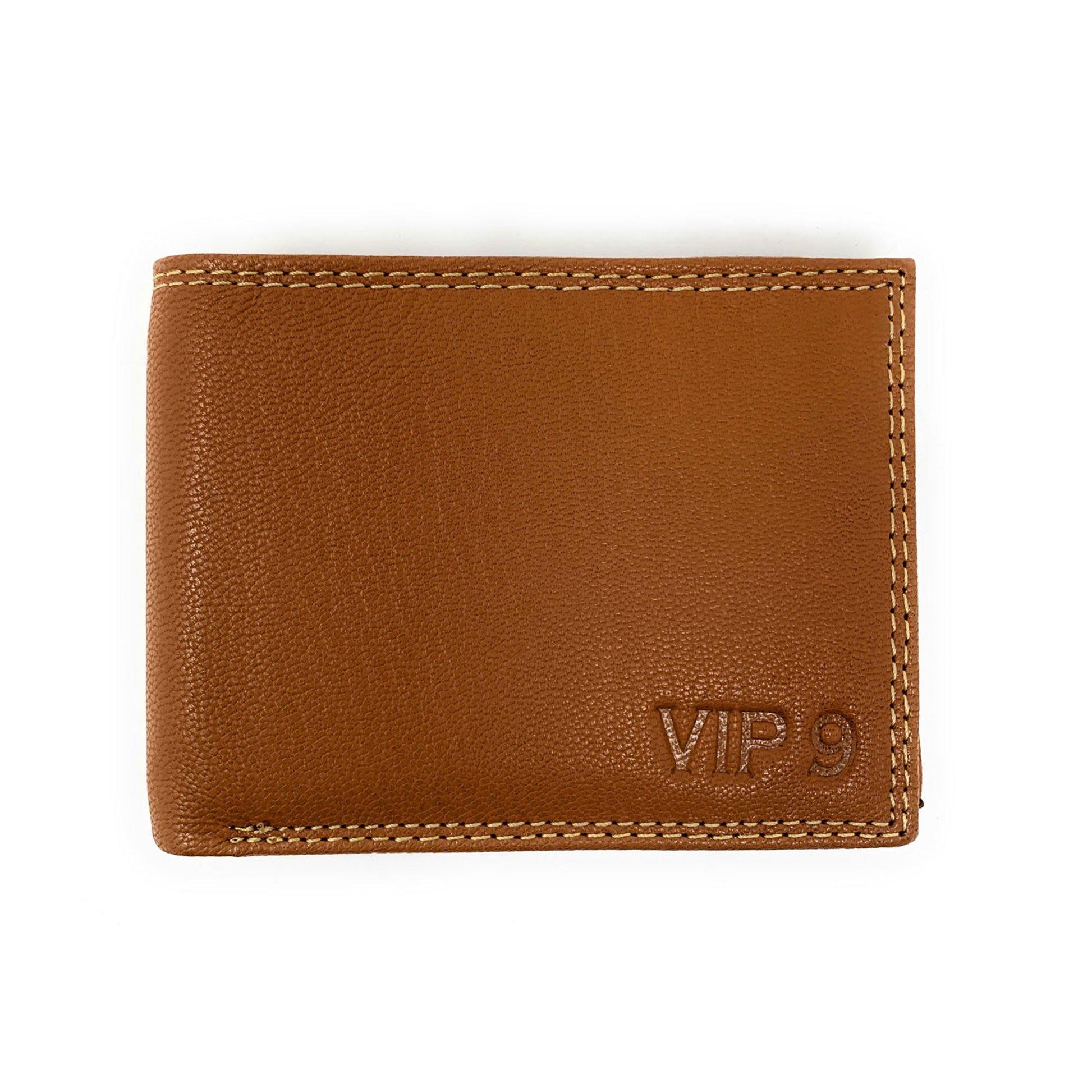 Empire Cove VIP Classic Genuine Leather Slim Bifold Wallets Side Flip ID Compartment-Black-