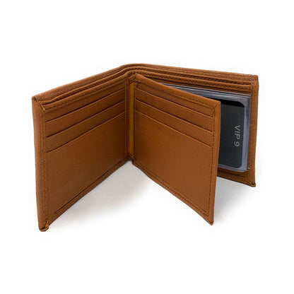 Empire Cove VIP Classic Genuine Leather Slim Bifold Wallets Side Flip ID Compartment-Black-