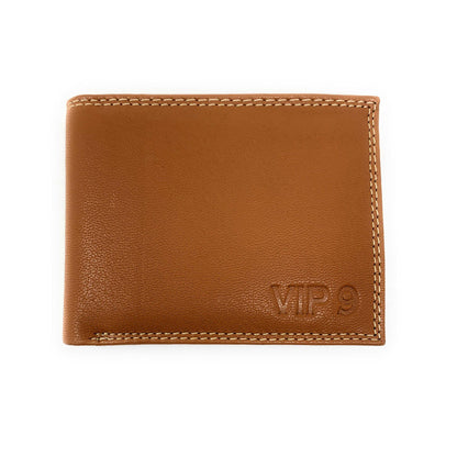 Empire Cove VIP Classic Genuine Leather Slim Bifold Wallets Side Flip ID-Black-
